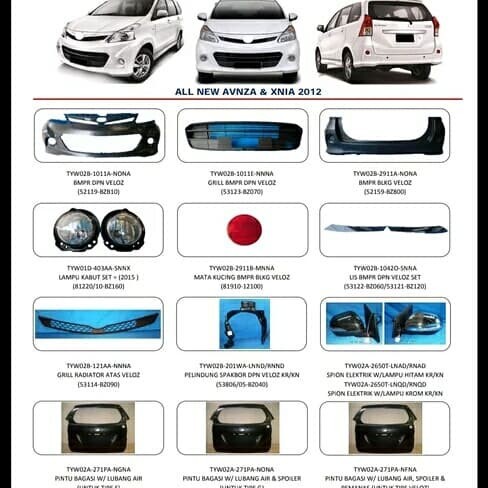 Lis lis chrome bemper set avanza veloz 2012-2015 sepasang berkualitas