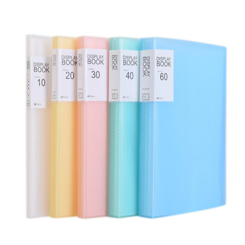 

1PC A4 Display Book 40/60 Page Transparent Insert Folder Document Storage Bag for Bank Campus File Office Workplace Family