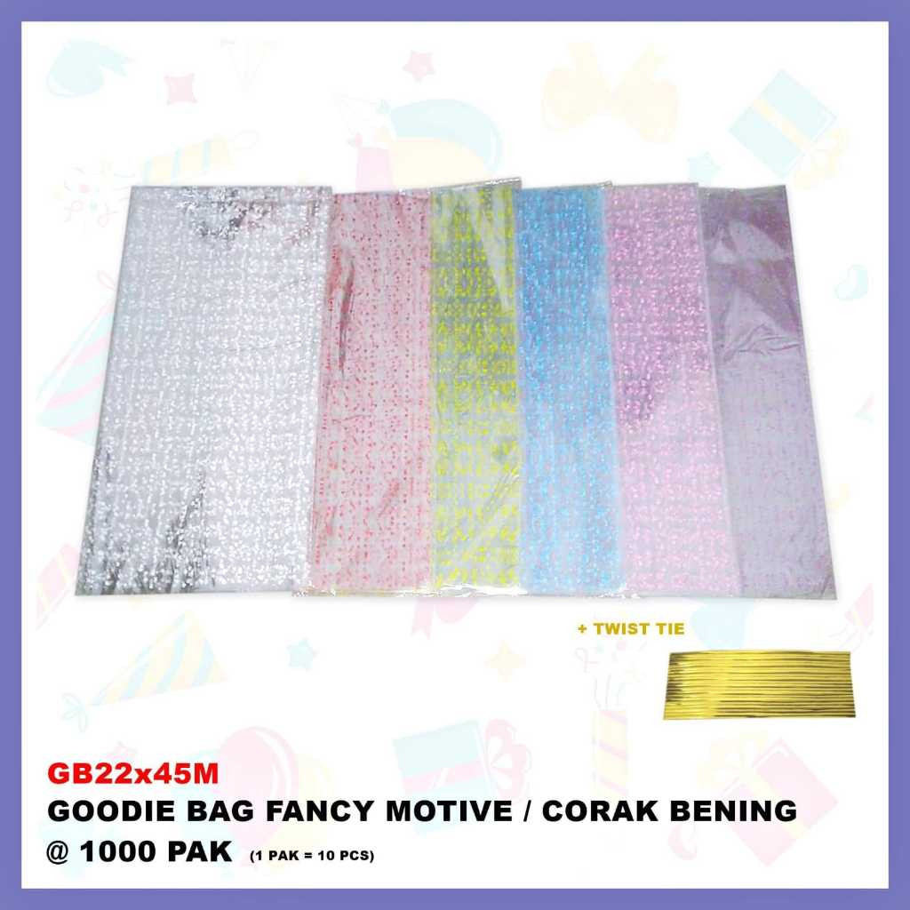 

NAT - 1 Pak isi 10 Plastik Bingkisan Ulang tahun Plastik Parcel Motif 22 x 45 cm