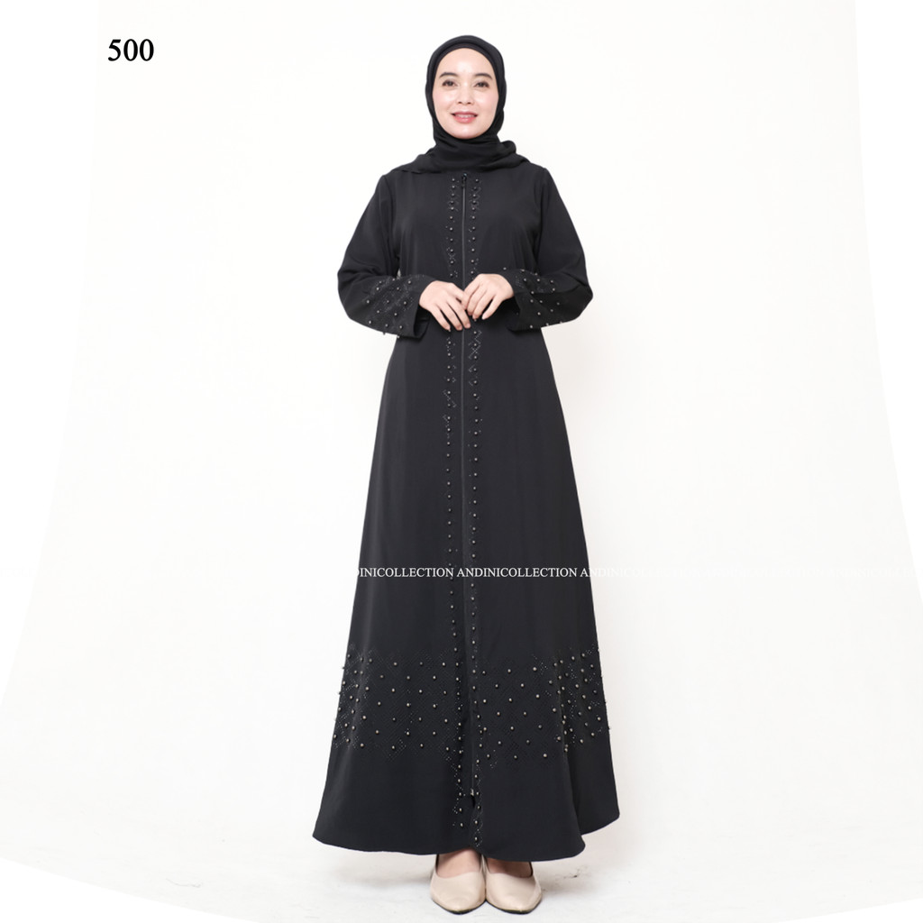 ANDINICOLLECTION Abaya Hitam 500 - Gamis Wanita Abaya Hitam / Gamis Hitam Umroh / Abaya Hitam Turkey