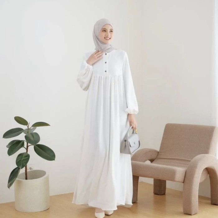 Syifa Dress  | Gamis Crinkle Airflow - Hitam