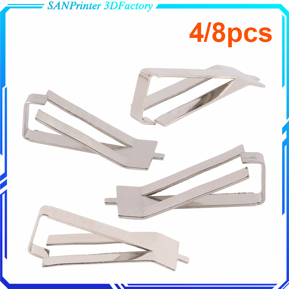 

1/4/8pcs Stainless Steel Glass Heated Bed Clip Clamp 3D Printer Parts Heatbed Clip For UM Ender3 Build Platform Retainerc