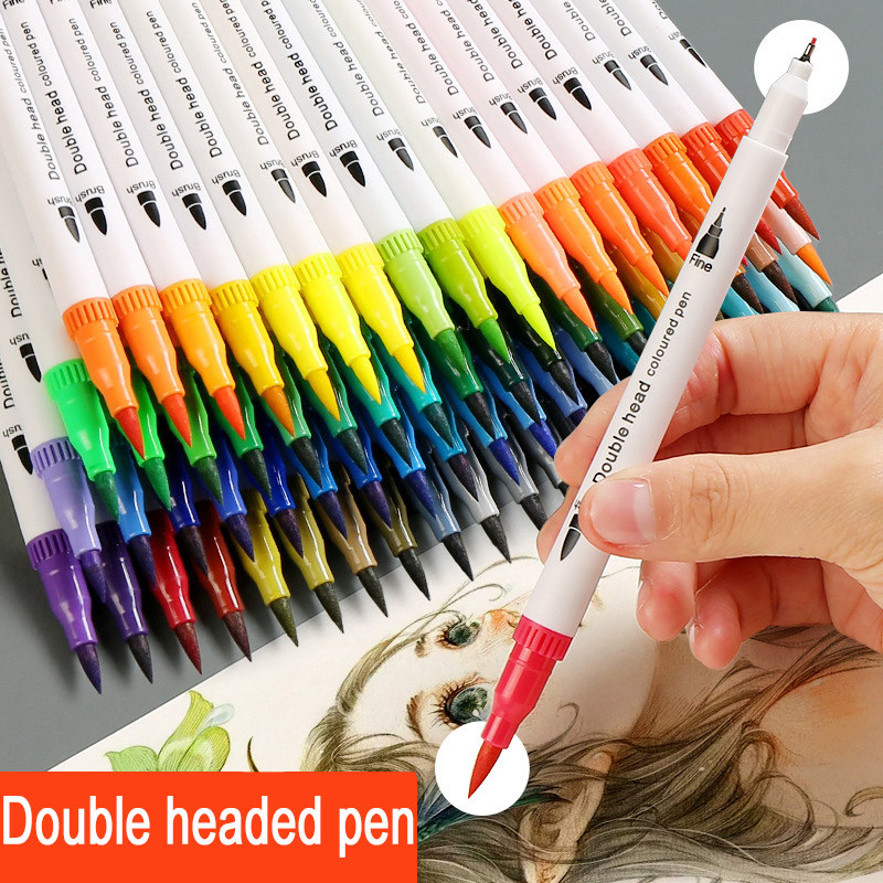

12 Colors Markers Double Ends Manga Art Brush Pen Set School Accessories Lettering markers Art supplies Sketch drawing graffiti