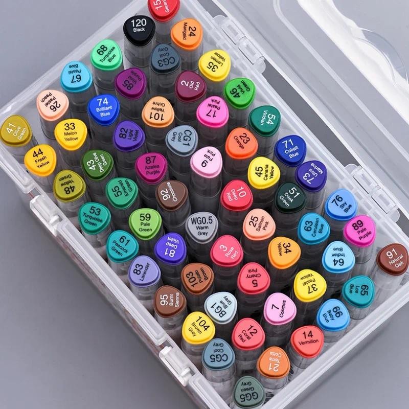 

Colorful Double Headed Marker Pen PP Barreled Student Painting Washable Odorless Water-based Triangular Pen Holder Art Brush