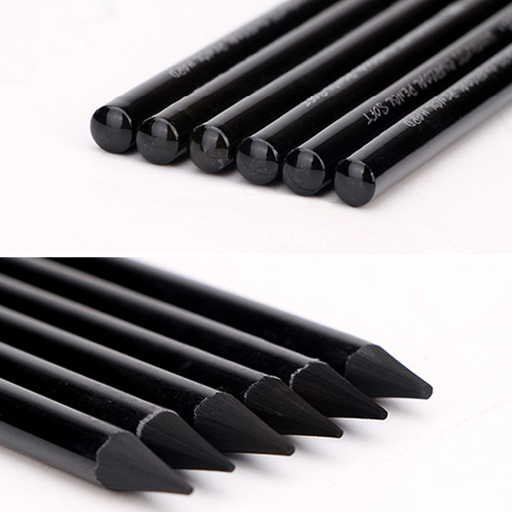 

3/6pcs Drawing Tool Painting Supplies Hard/Medium/Soft Woodless Charcoal Pencil Set Professional Woodless Carbon Sketch Pens