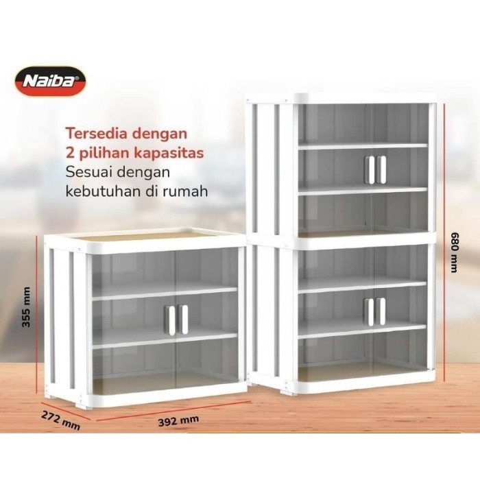 Food Cabinet Bistro 3 6 Susun Tutup Rak Lauk Lemari Piring Gelas Storage Plastik Naiba