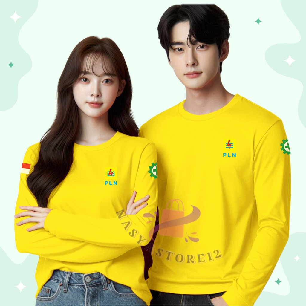 Baju Kaos Oblong Lengan Panjang Berkerah Pria dan Wanita Dewasa Atasan Kaos kerah Custom SABLON Desa