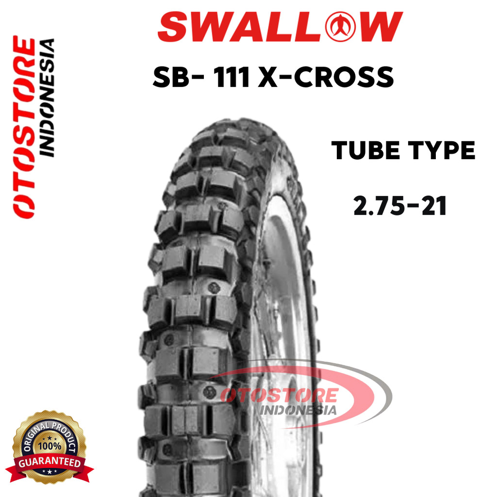 BAN LUAR SWALLOW SB-111 (SB111) X-CROSS 275-21 RING 21 TUBETYPE 2.75-21 TUBE TYPE SB 111