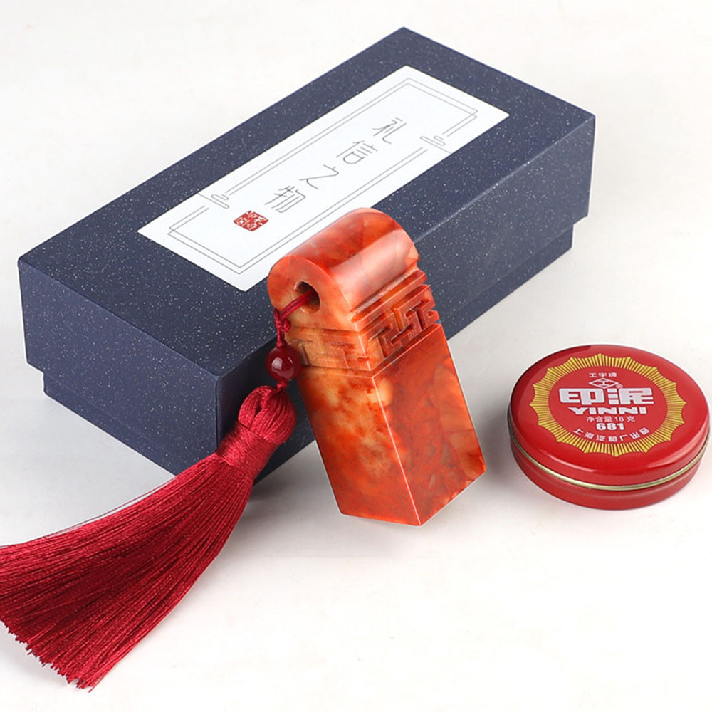 

Hithere Traditional Chinese Name Stamps Custom Signature Calligraphy Painting Seals 3 In 1 Stone Seal Stamp Red Inkpad Gift Box