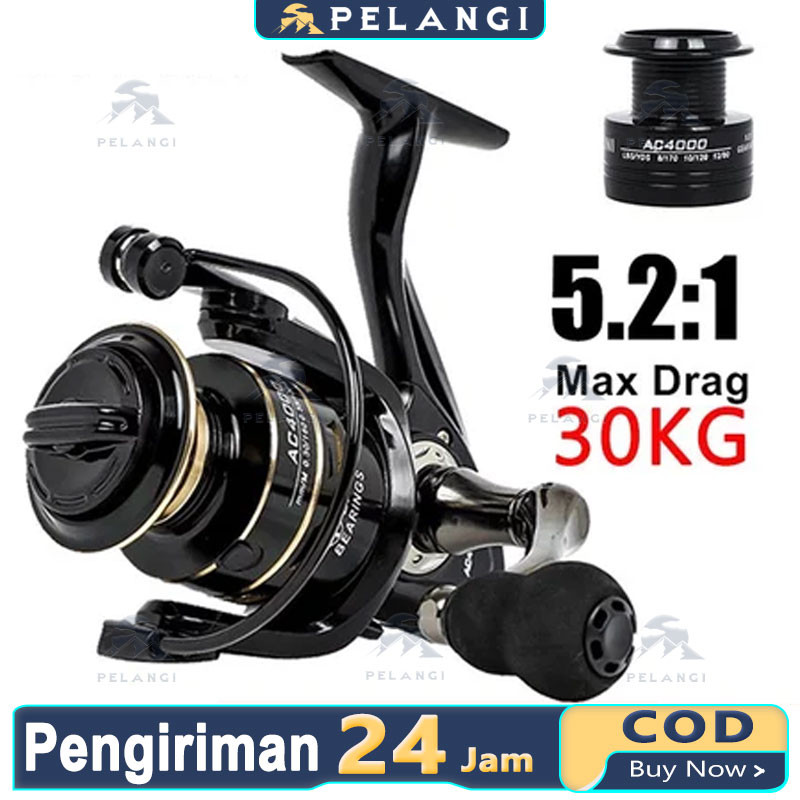 Reel Pancing Deukio Reel Spinning Saltwater AC2000-7000 Fishing Reel 12kg Max Drag 5.2:1 Speed Ac Me