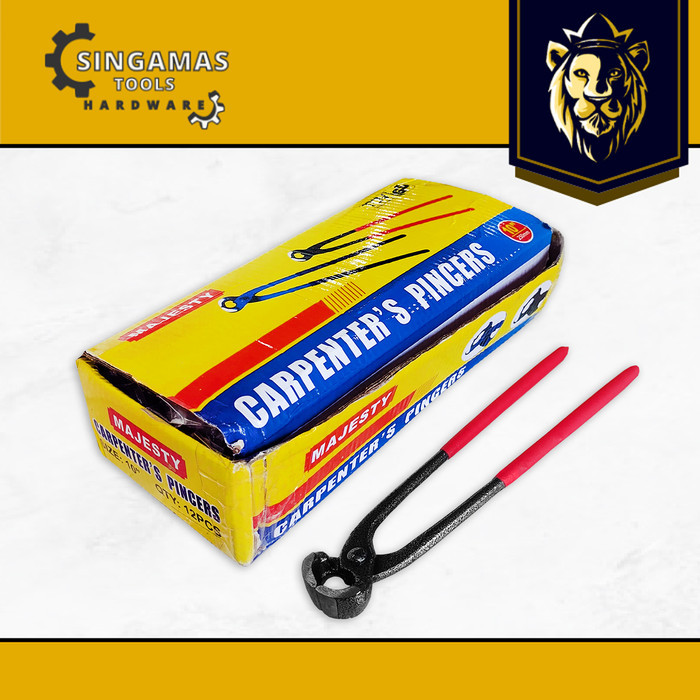 MAJESTY Tang Kakak Tua 10" Gegep Potong Kawat Hammertone - Carpenter Pincers - per Lusin