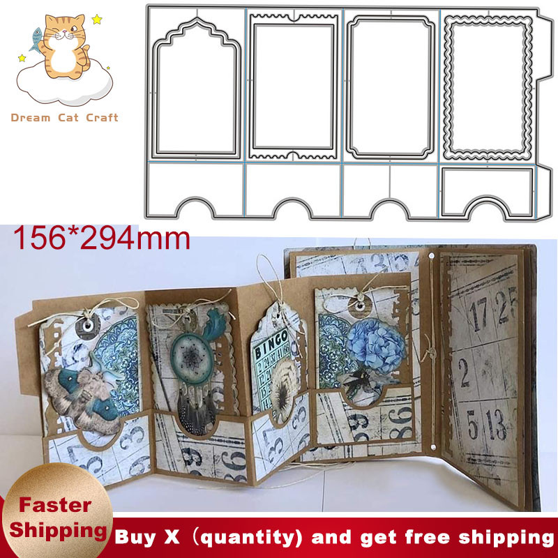 

Four-layer Loose-leaf Frame Metal Cutting Dies Cut Mold Card Scrapbook Paper Knife Mould Blade Punch DIY Handicrafts 2022