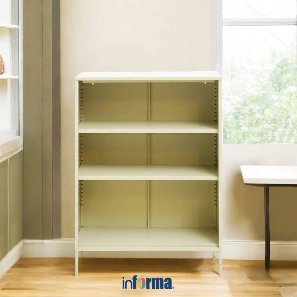 Informa Lynd Kabinet Kantor Metal Open - Krem Beige Lemari Kabinet Office Cabinet Penyimpanan Indoor