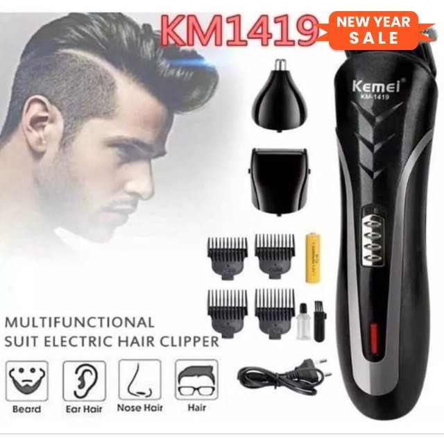 KEMEI KM-1419 Mesin Cukur Kemei Clipper 3 in1 Alat Cukur Rambut Charger hair clipper