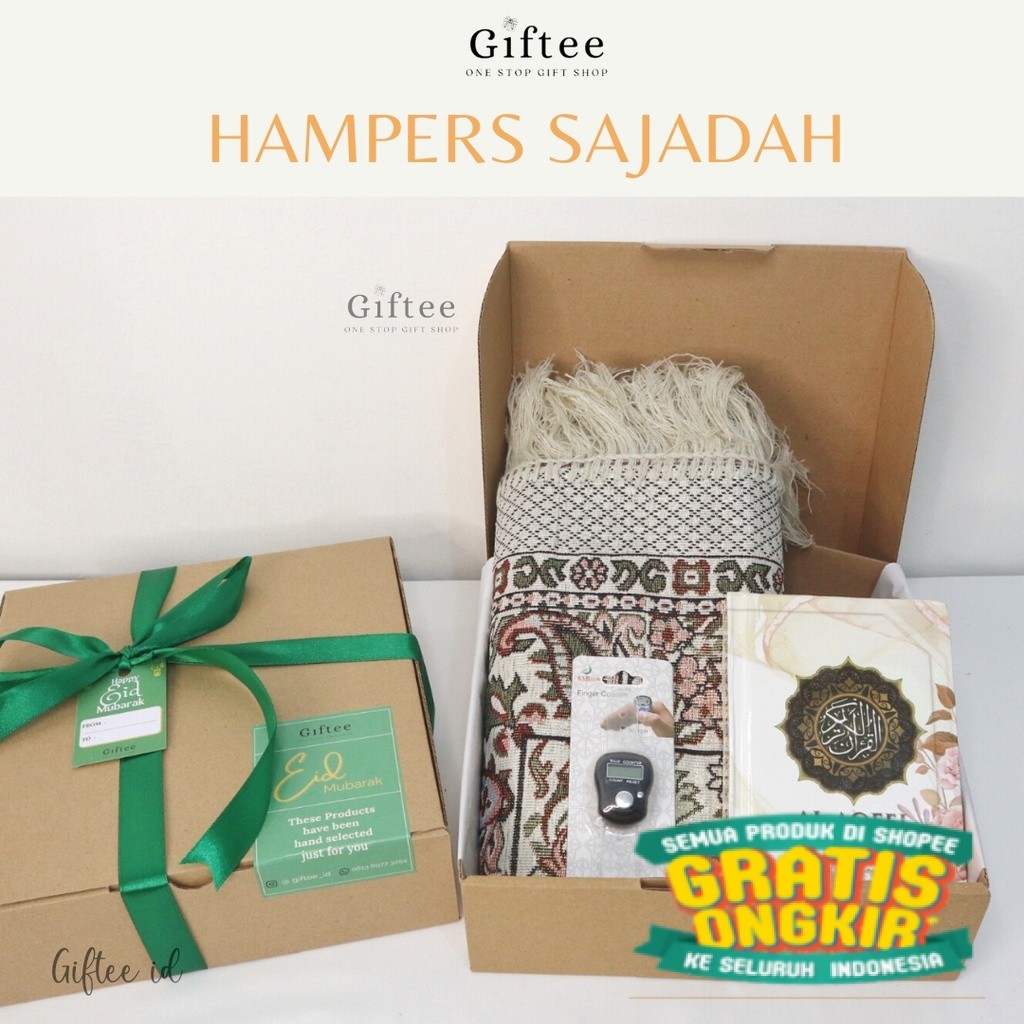 HAMPERS SAJADAH TRAVEL PREMIUM TASBIH ALQURAN WANITA PRIA SAJADA TEBAL DEWASA TURKI KAYU DIGITAL AL 