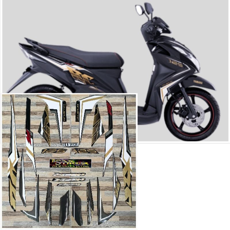 striping original Yamaha Xeon RC hitam gold tahun 2014