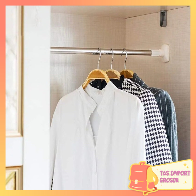 Tas Import - H5396 Tiang Gantungan Flexible Tanpa Paku/ Tiang Horden / Tiang Jemuran Baju / Batang G