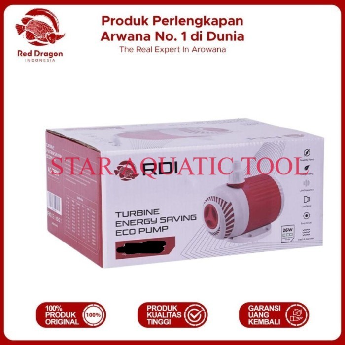 Pompa Air Celup Aquarium Kolam Ikan RED DRAGON INDONESIA RDI RD AC T 2800 ACT 18 WATT TURBINE ENERGY