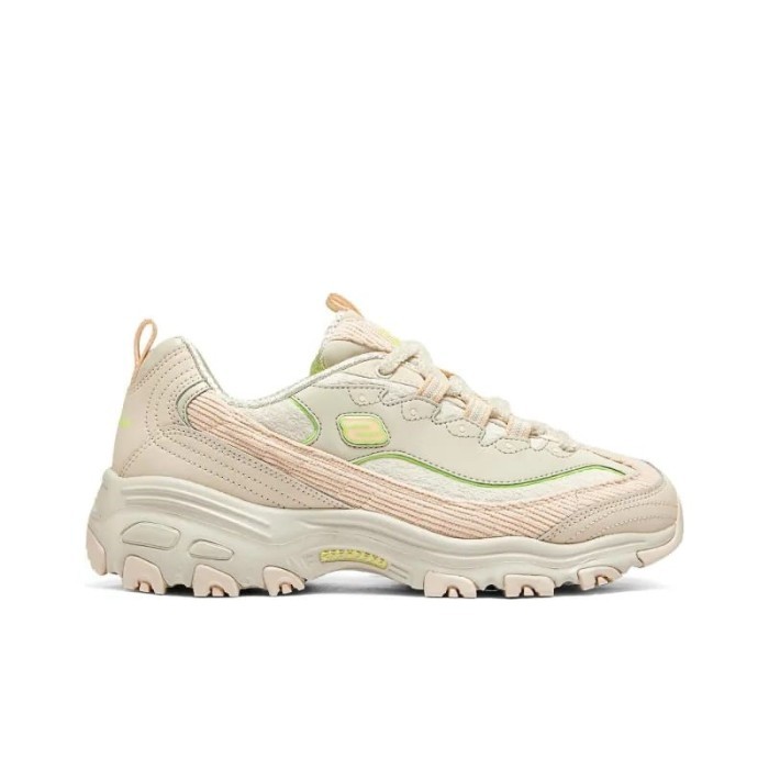 Sepatu Sneakers Wanita Skechers Sport D'Lites Corduroy Chic Natural Multi Original 150242NTMT