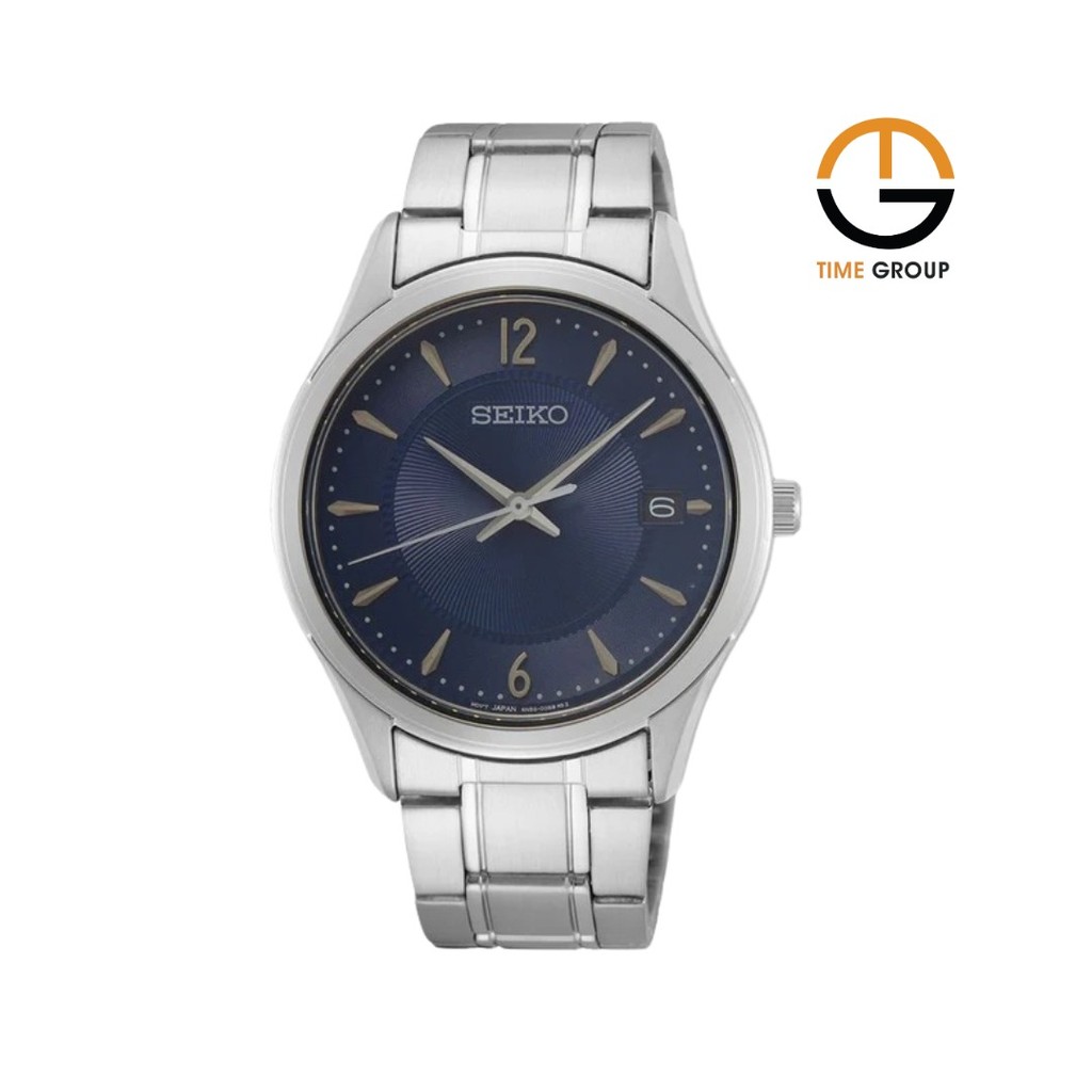 JAM TANGAN PRIA SEIKO SUR419P1 SUR419 ANALOG BLUE DIAL STAINLESS STRAP BONUS PIN PUSHER