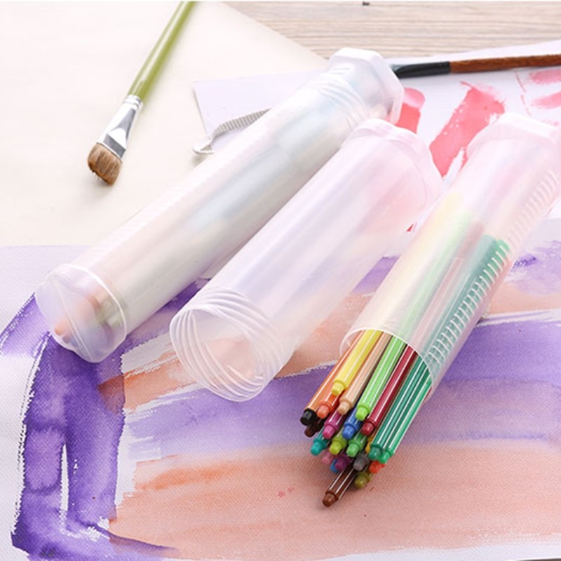 

Slim Transparent Cylinder Pencil for Case Adjustable Plastic Pen Holder Portable
