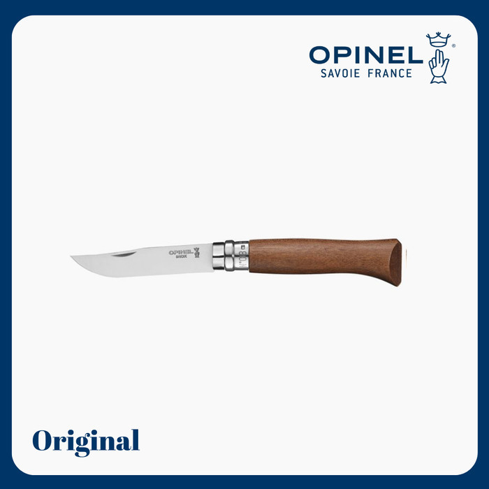 Opinel Luxury No.8 Stainless Steel Walnut Handle Folding Knife