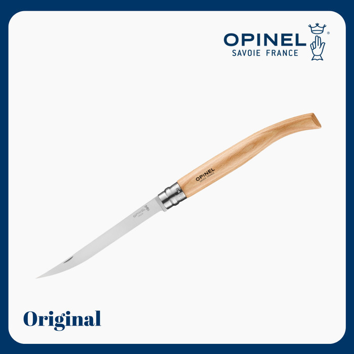 Opinel Slim Line 15 Beech Wood Handle - Pisau Lipat Stainless Steel