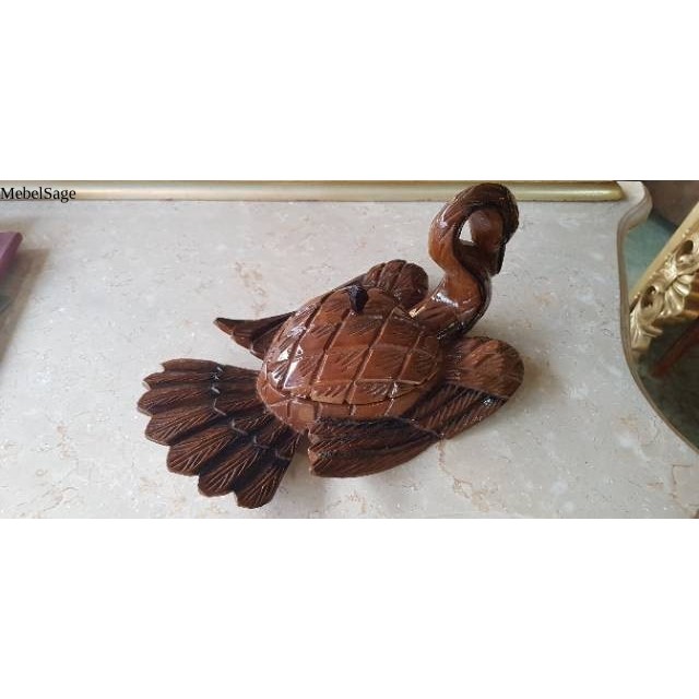 Asbak kayu jati angsa ukir jepara bebek hewan ukiran murah IPX9