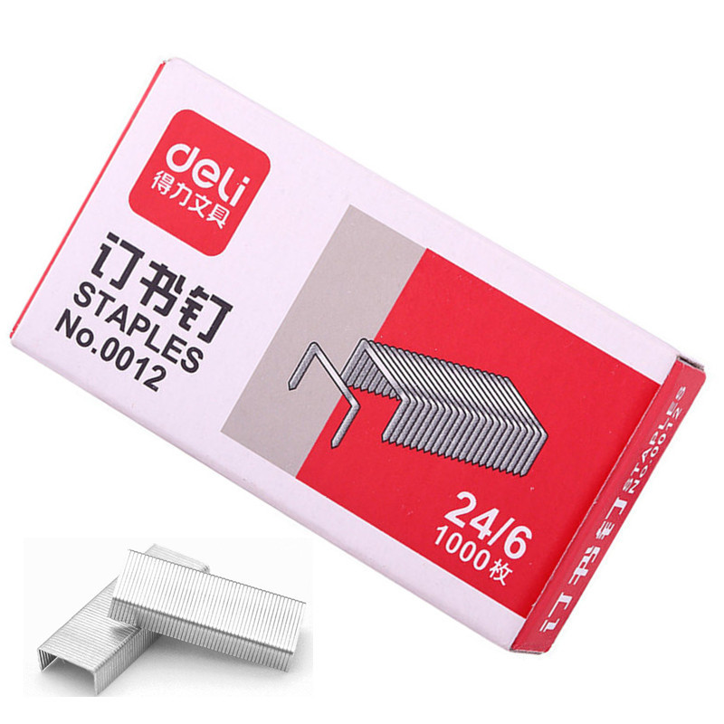 

1000pcs/Box Deli 24/6 Silver Metal Staples No.12 Universal Stapler School Office Supply Student Stationery Business Binding Tool