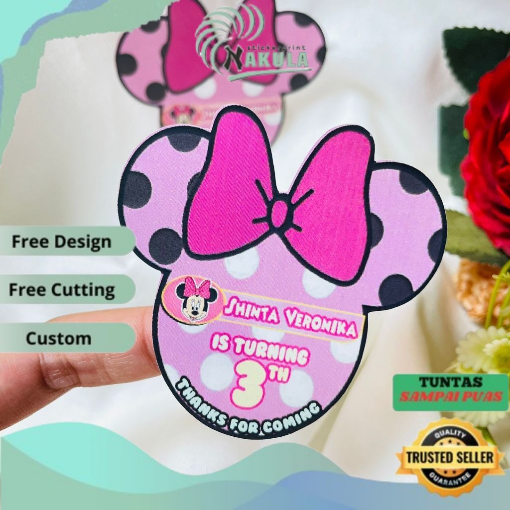 

NKL 4-8 Sticker Karakter Ulang Tahun Anak Stiker Ultah Free Design Birthday Custom Chromo