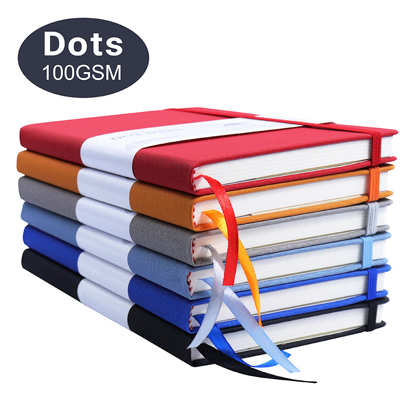 

A5 Cloth Cover Dotted Inner Notebook Journal 100 GSM Ivory White Paper Diary for Students Office&School Stationery Supplies