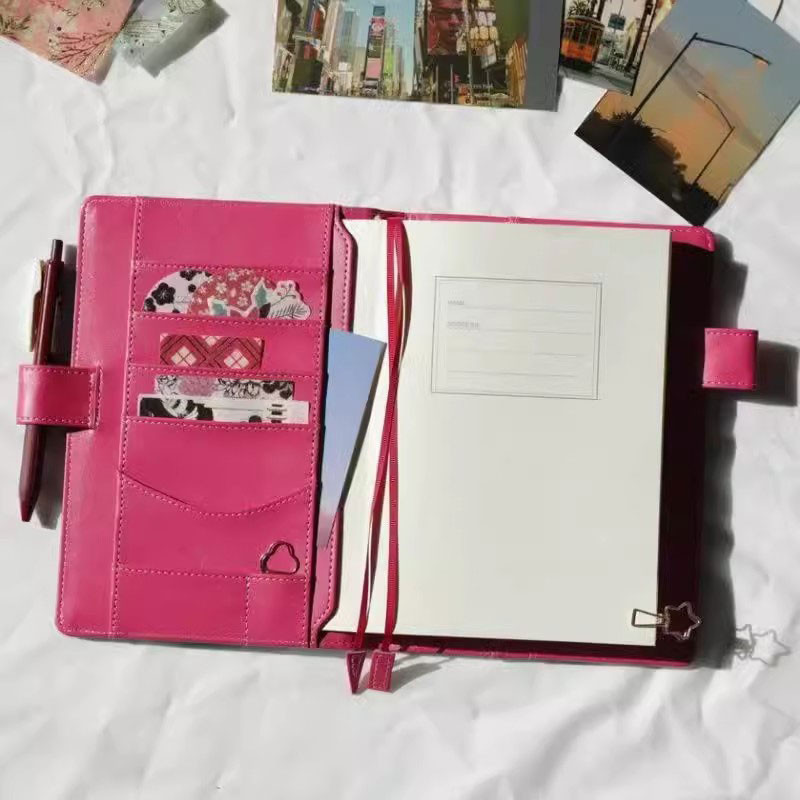 

Yiwi Makaron Cover for Standard A5 Diary Notebook Supplies Vintage Daily Weekly Planner Organizer Agenda2023-2024