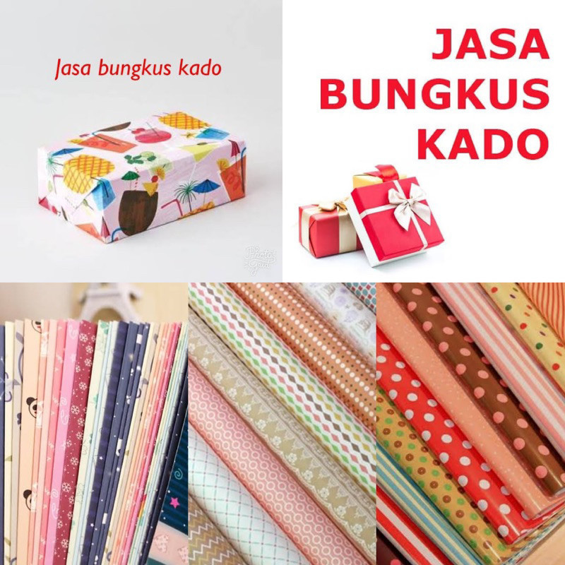 

(CCK STORE) jasa bungkus kado plus kertas kado
