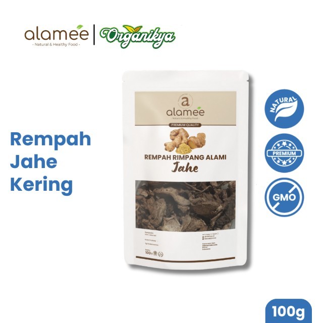 

ALAMEE Jahe Kering Iris Dried Ginger Rempah Rimpang Organik Alami Bumbu Masakan Masak Organic 100g organikya
