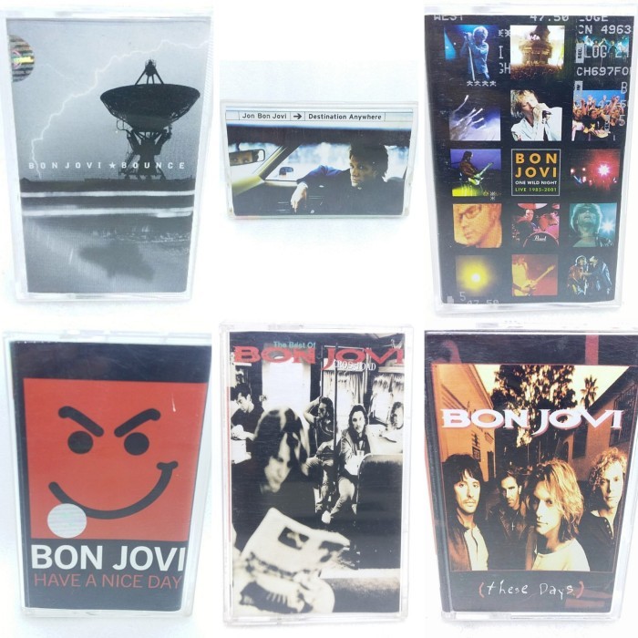 Kaset pita BON JOVI - bounce - cross road the best of Jon bonjovi - crush - have a nice day - bounce