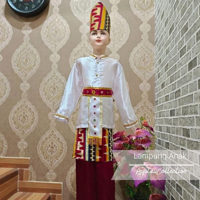TERLARIS_[ Baju Adat ] Baju adat Lampung anak-anak satuan (Laki/Cewek) - 3, Lampung laki