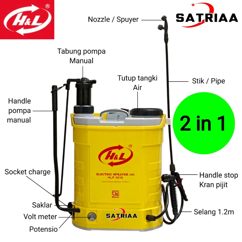Mesin Sprayer Elektrik 2 in 1 Only 16 Liter Mesin Sprayer CBA 2 in 1 Only 16 Liter Mesin Semprot Ham