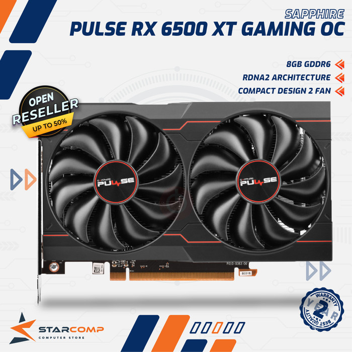 SAPPHIRE PULSE RX 6500 XT 8GB VGA 6500XT GDDR6 OC