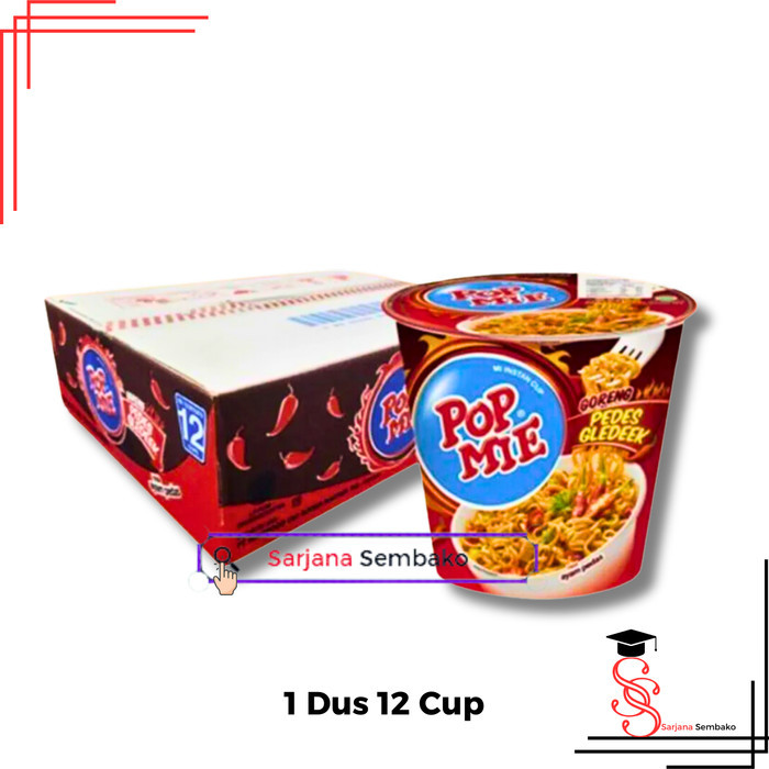 

Pop Mie Pedes Gledek Mie Instan Cup - 1 Dus 12 Cup