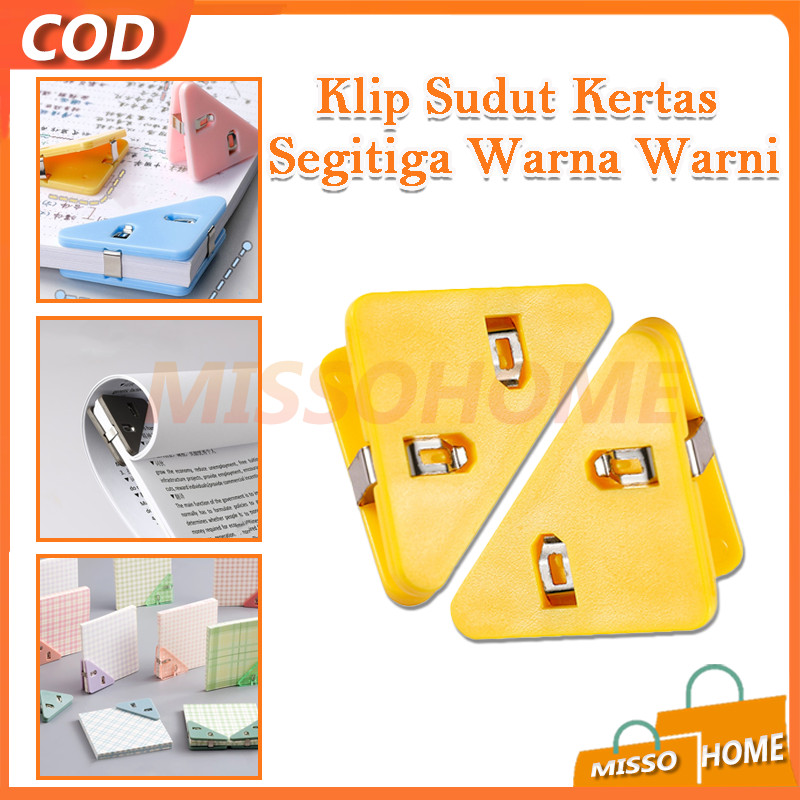 

Klip Sudut Kertas Segitiga Warna Warni / Klip Sudut Buku Segitiga Samoyed / Klip Sudut Penjepit Buku Akrilik /Plastik Clips Book & Paper Corner Perlengkapan