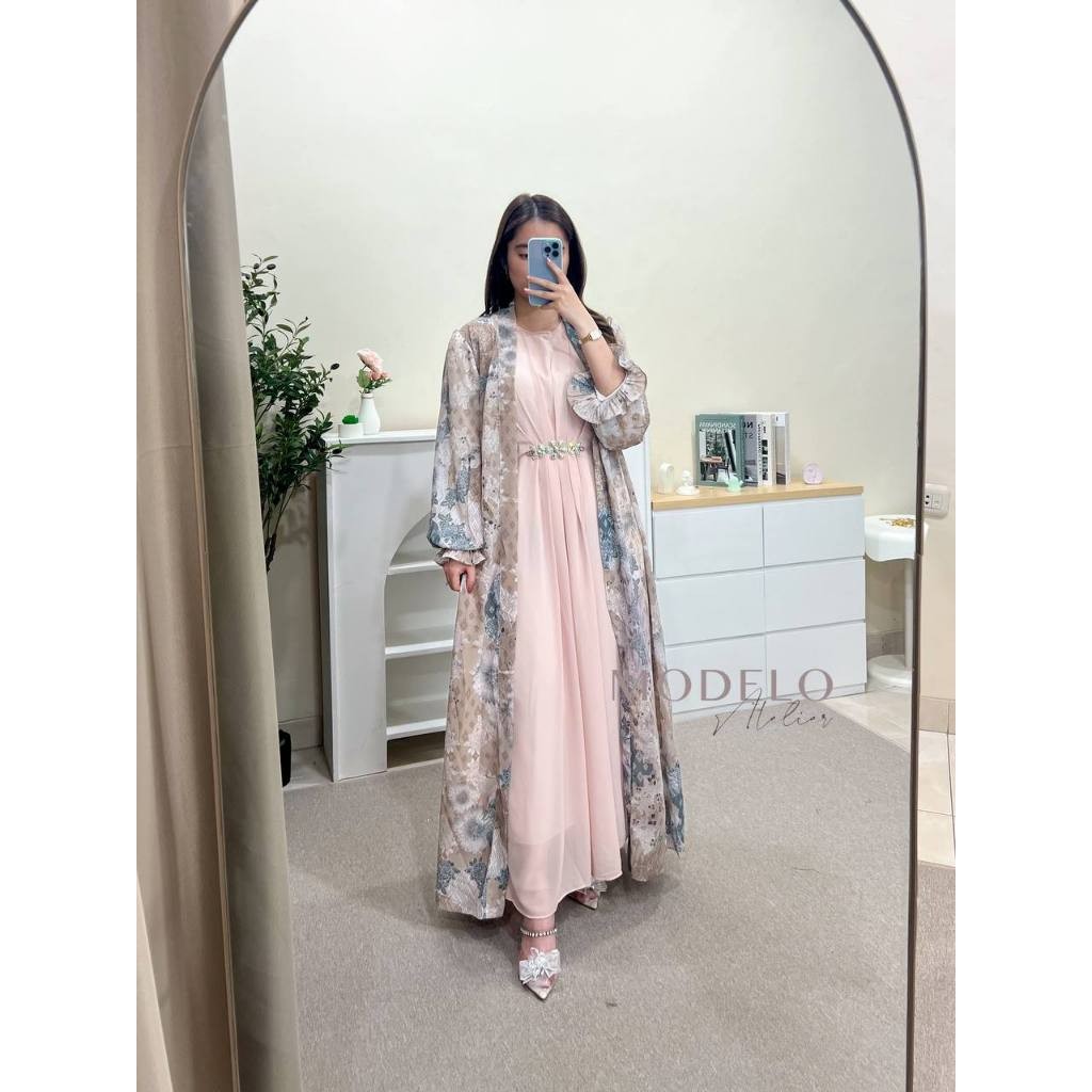 Brianna Kaftan Set Outer / Kaftan Dress Set Outer Ceruty Premium / Kaftan Etnik Lebaran BARU