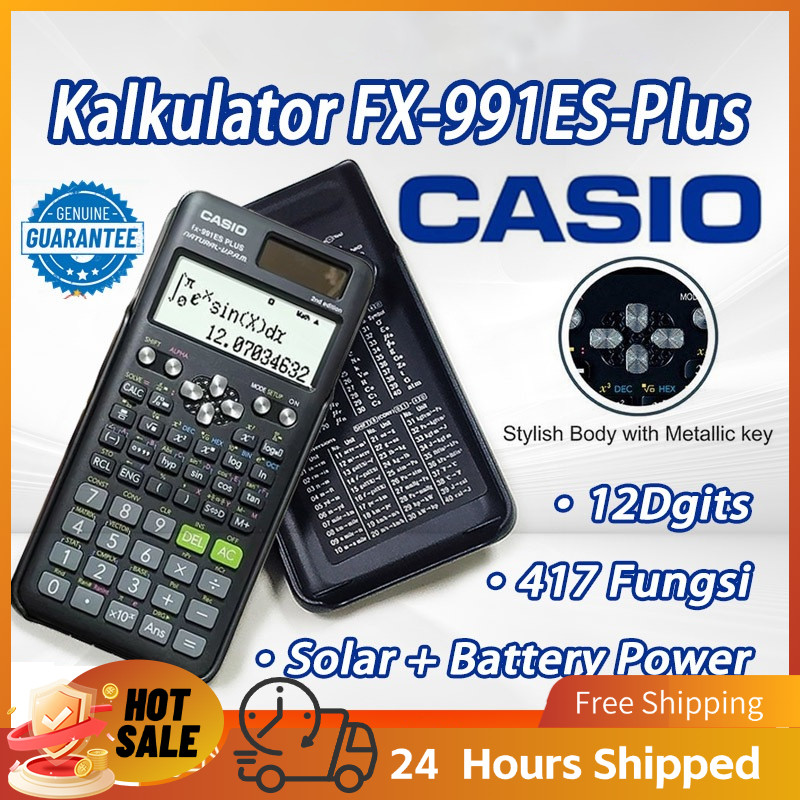 

（Diskon toko baru）Kalkulator Scientific Casio ilmiah FX-991EX/991ES-Plus Calculator Scientific Casio Kalkulator Casio Scientific 417 Fungsi/Dua Sumber Tenaga Baterai Dan Tenaga Matahari/40 Konstanta Rumus