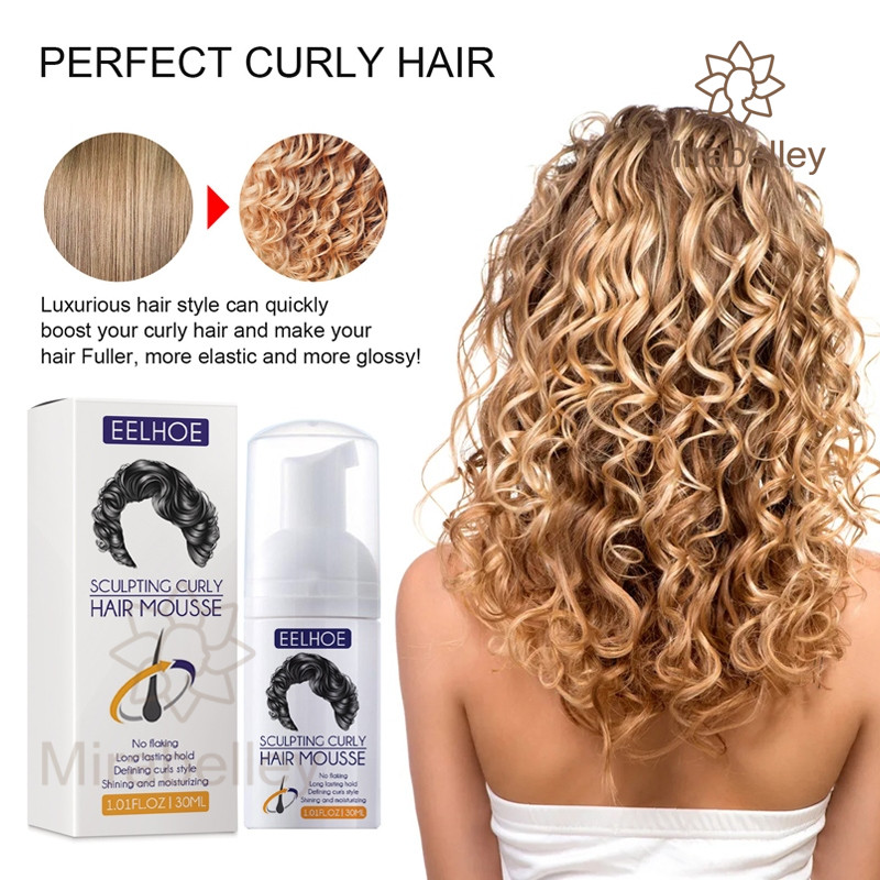 COD⚡ EELHOE 30ml Gel Rambut Keriting Curl Cream Curly Cream Curling Cream Sculpting Curly Hair Mouss