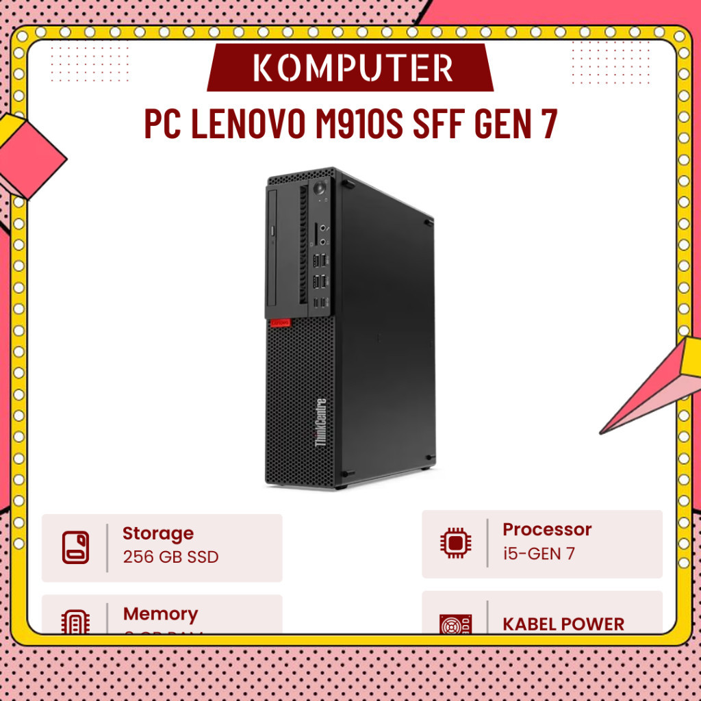 PC LENOVO M910S SFF CORE I5 GEN 7 RAM 8GB SSD 256 GB MULUS