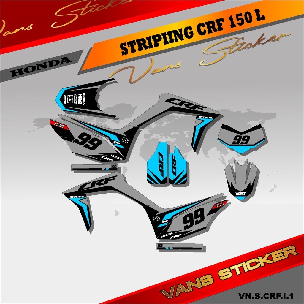 Sticker Striping CRF 150L-lis sticker variasi motor crf 150L