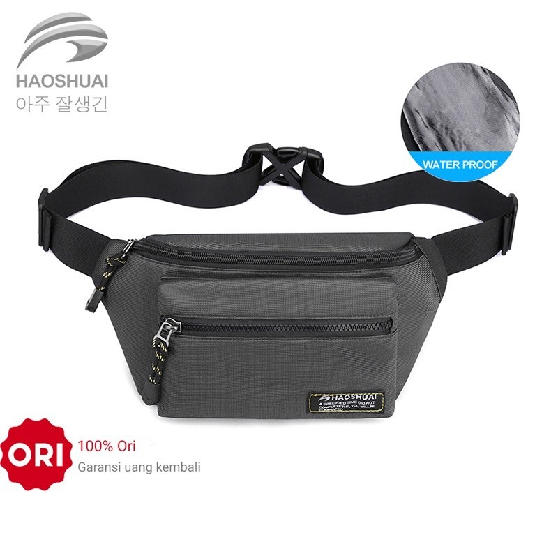 HAOSHUAI 5117 Tas Selempang Pria Wanita Waistbag Waterproof