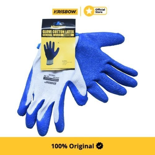 Krisbow Safety Gloves Sarung Tangan Pengaman Katun Latex