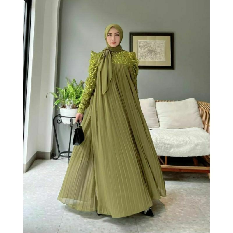 FLASH SALE NEW Gamis Ninona Premium Maxy Gamis kondangan terbaru trend kekinian Anabell dress Impor 