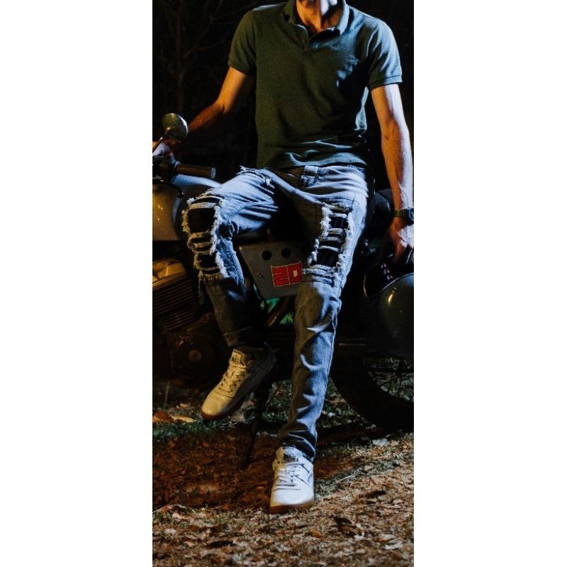 North Denim - Fantasy Grey - Celana Jeans Slimfit Skinny Stretch Ripped