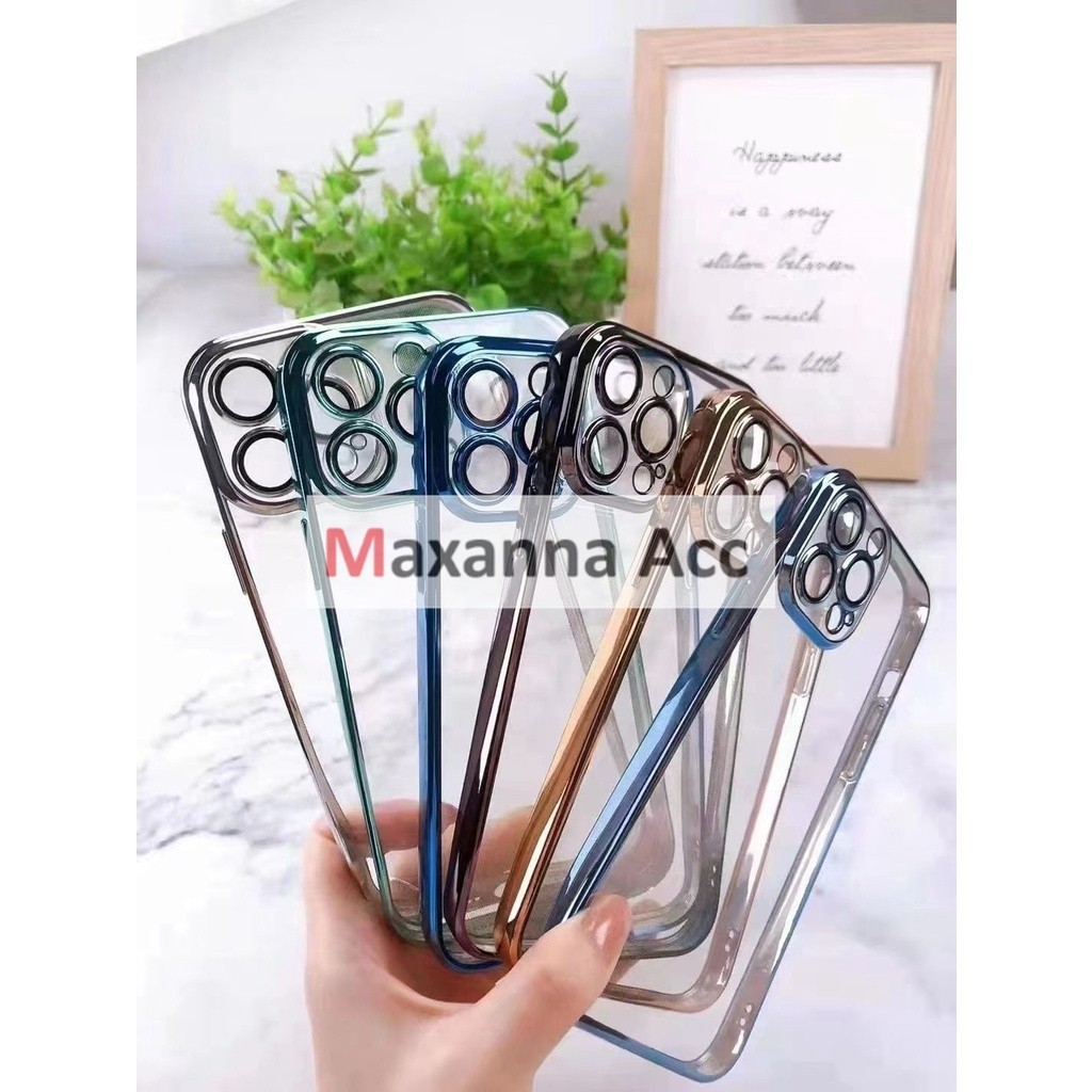 [MAXANNA] [ Oppo F9 / A1K / A3S / A5S / A7 / A12 / A15 / A16 ] Transparent Luxury Electroplating Cle